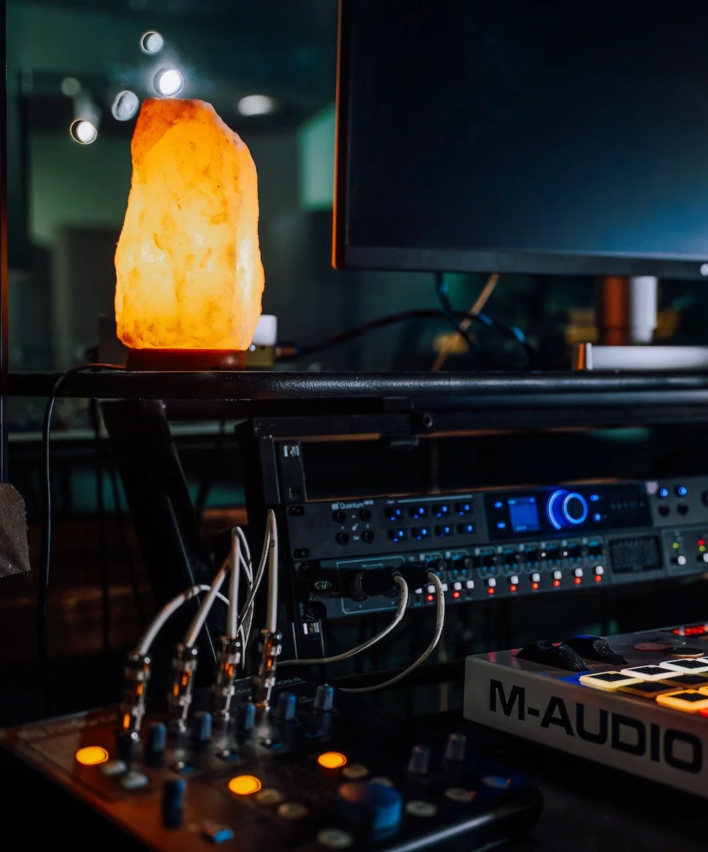 Audio production setup inside the Resonate recording studio